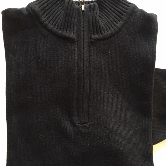 Dockers Men’s Half Zip Sweater Black Tan Large Cotton - Picture 14 of 16